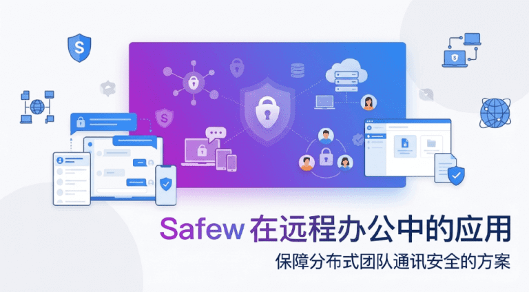 SafeW 在远程办公中的应用示意图