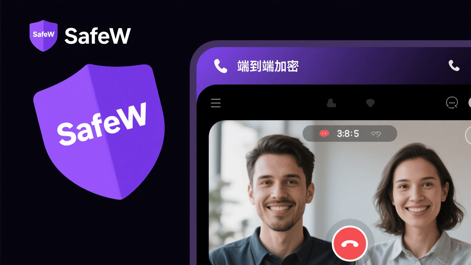 SafeW 端到端加密视频通话界面